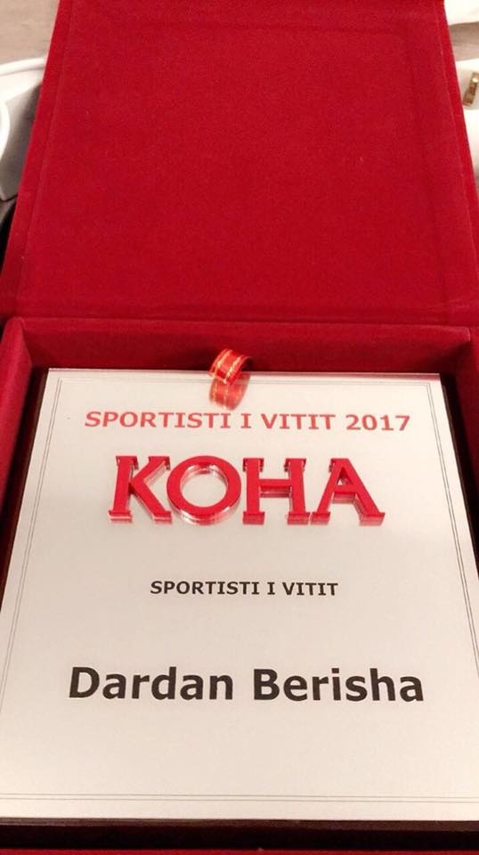 Dardan Berisha, Sportisti i Vitit 2017 nga Grupi “KOHA”