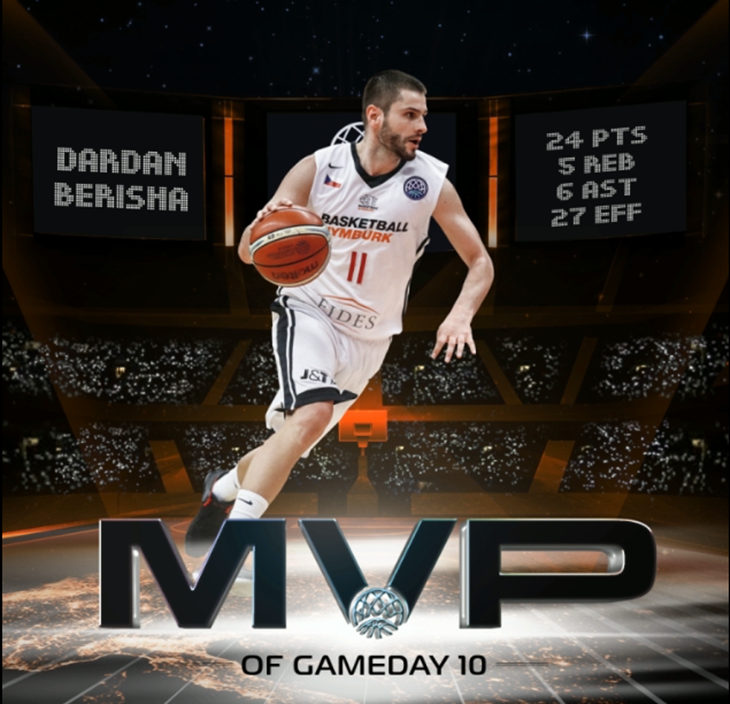 Berisha, MVP i javës në Basketball Champions League 